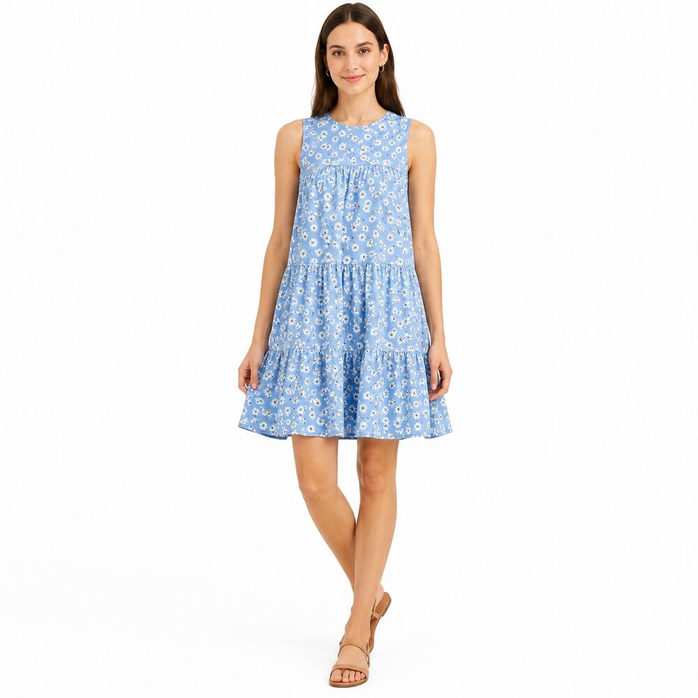 Koolaburra by UGG Women’s Blue Daisy Print Tiered Sleeveless Dress Size Small
